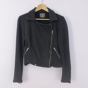 Forever 21 Black Cotton Jacket with Asymmetrical S